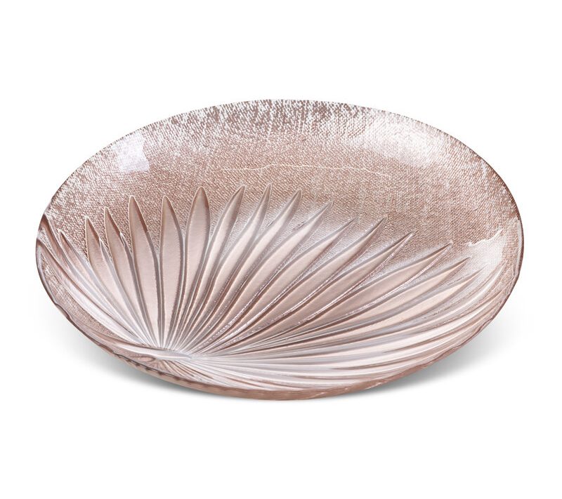 Patera szklana Bena jasnoróżowa fi 28 x 4 cm – idealna na owoce
