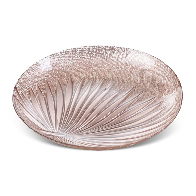 Patera szklana Bena jasnoróżowa fi 28 x 4 cm – idealna na owoce