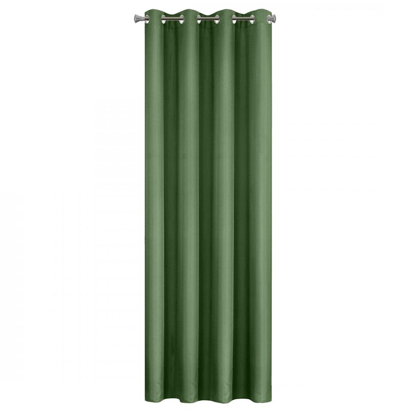 Zasłona gotowa Rita ciemnozielona 140 X 250 cm – miękka faktura