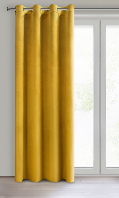 Zasłona gotowa musztardowa 140 x 250 cm – wprowadza ciepło