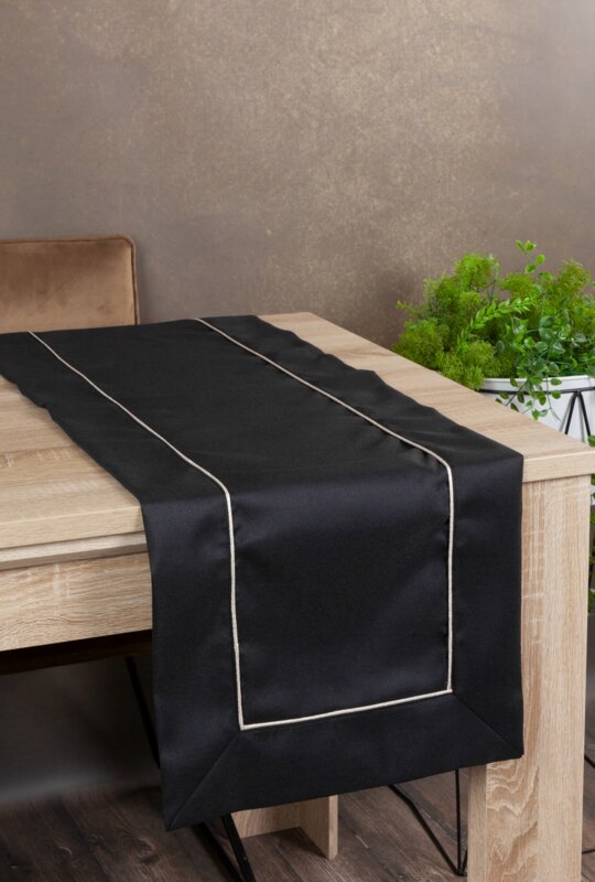 Bieżnik Madele czarny 40 X 180 CM – dekoracja stołu