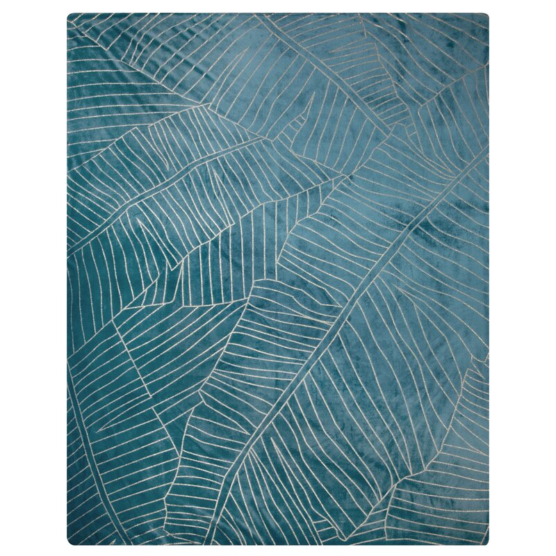 Koc flano Luna turkusowy 150 x 200 cm – miękki i przytulny