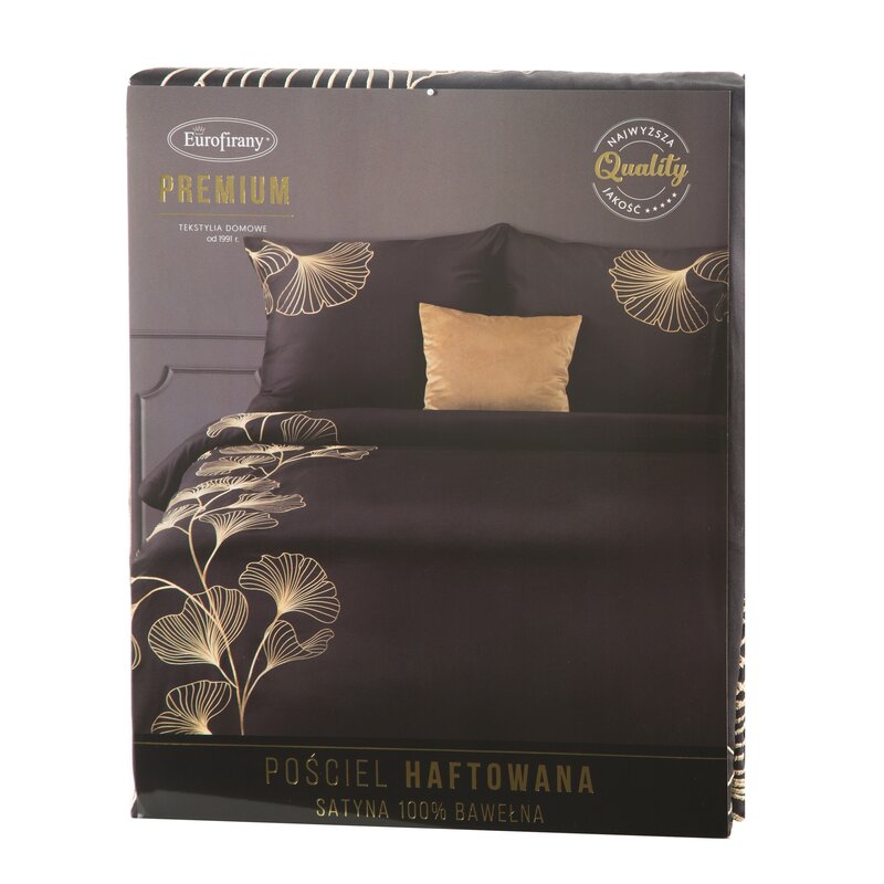 KOMPLET POŚCIELI HAFT2 220 X 200 CM CZARNY