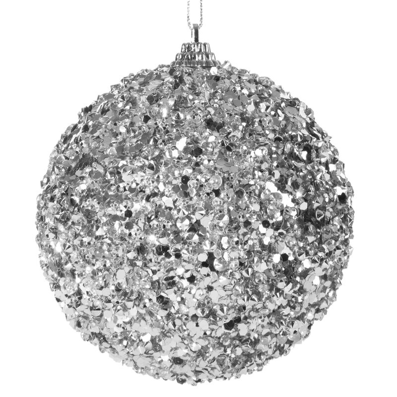 BOMBKA CHOINKOWA FI 10 CM SREBRNY