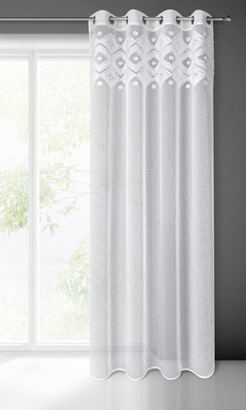 Zasłona gotowa Estera biała 140 x 250 cm – rozprasza światło