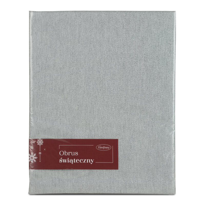 Obrus błyszczący srebrny 135 x 180 cm – doda blasku świętom
