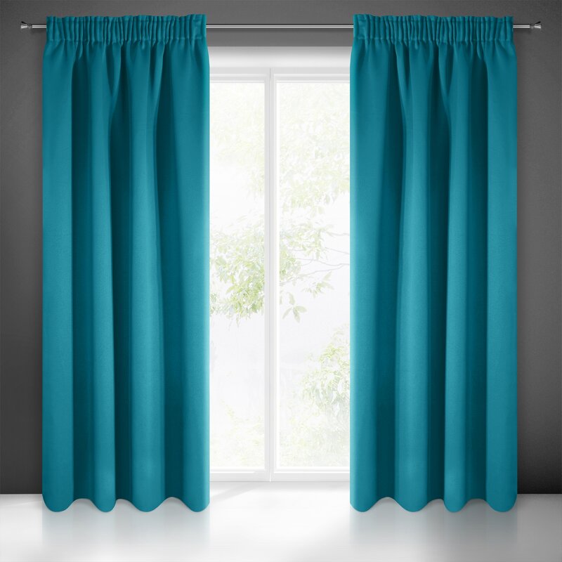 Zasłona gotowa Logan morska 140 x 270 cm – zapewni prywatność