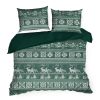 Pościel świąteczna Clover ciemnozielona 160 x 200 cm – 100% bawełna