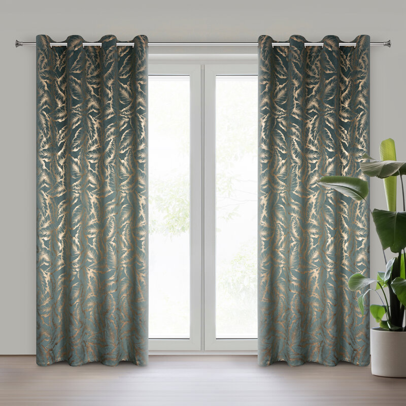 Zasłona gotowa miętowa 140 x 250 cm – wprowadza kojący klimat
