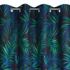 Zasłona gotowa D91 Palms czarna 140 x 250 cm – wprowadza egzotyczny klimat