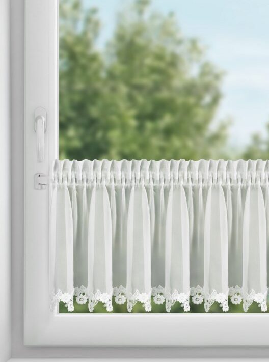 Firana gotowa Lili biała 150 x 30 cm – rozprasza światło