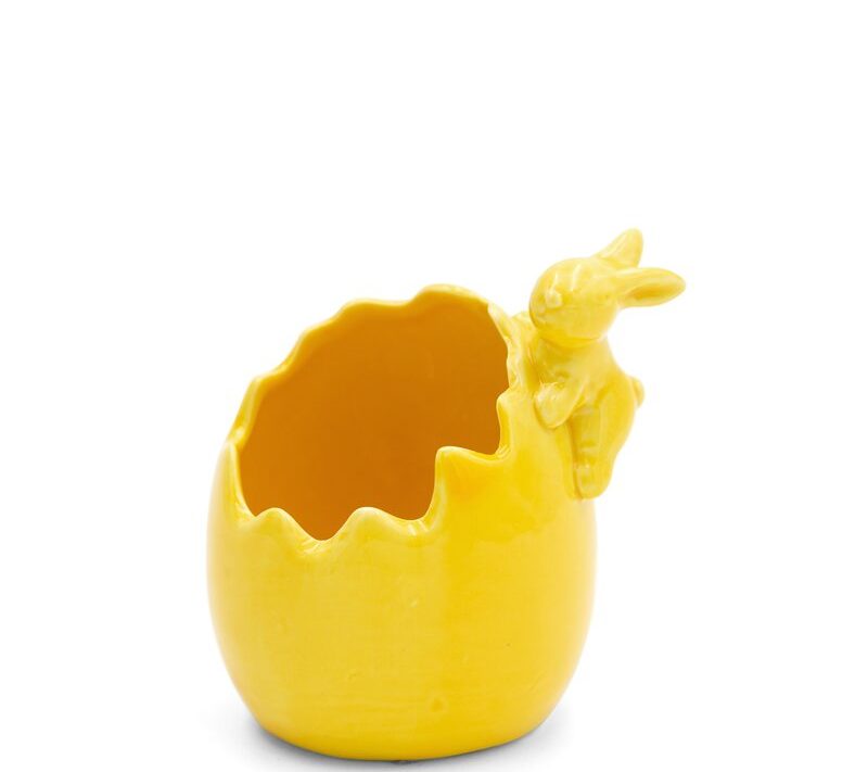 Figurka wielkanocna króliczek żółty 9x8x10 – do dekoracji świątecznych