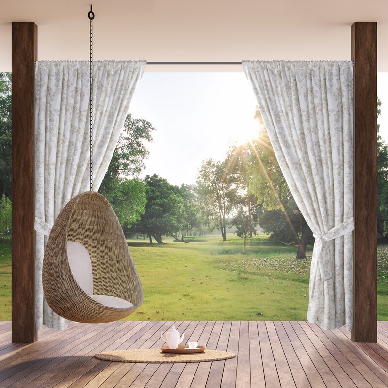 Zasłona gotowa Garden kremowa 155 x 200 cm – ochrona przed wiatrem