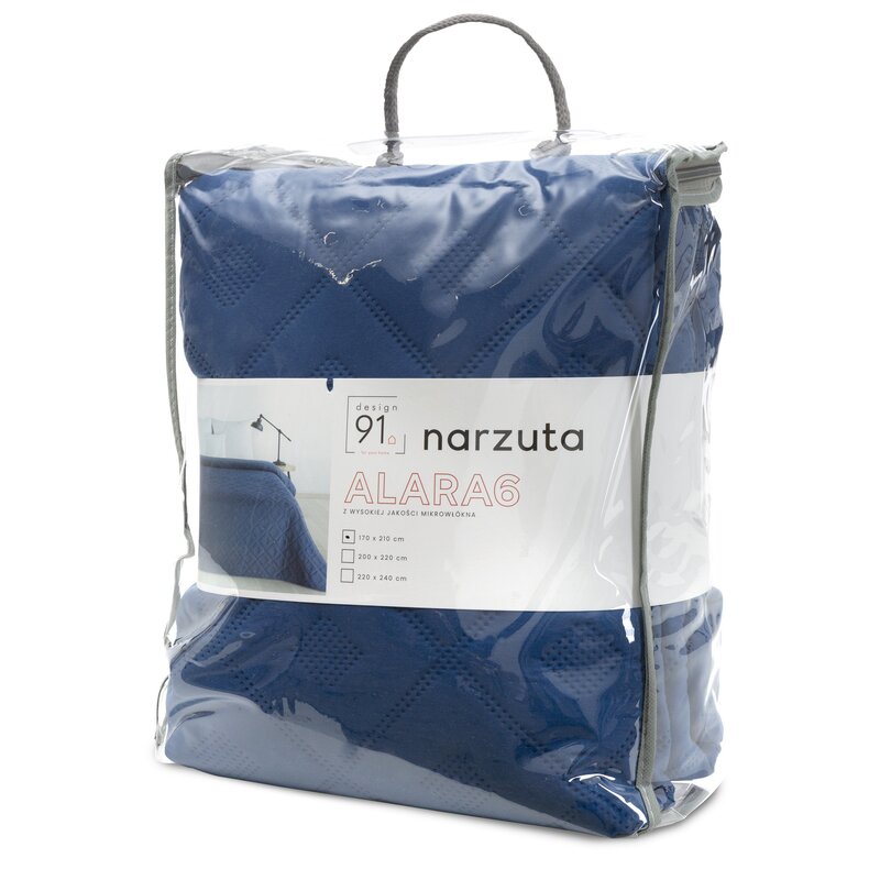 Narzuta microfibra Alara6 granatowa 220 x 240 cm – miękko otula łóżko