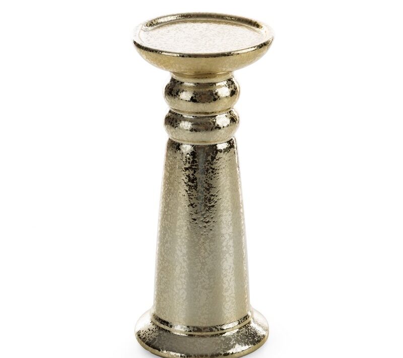 Świecznik ceramiczny Sophia szampański O 11 X 26 cm – na stół i komodę