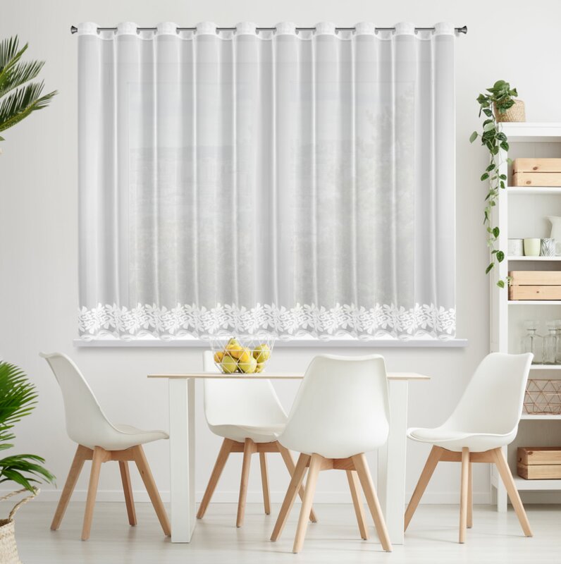 Firana gotowa Talia biała 350 X 150 CM – rozświetla wnętrze