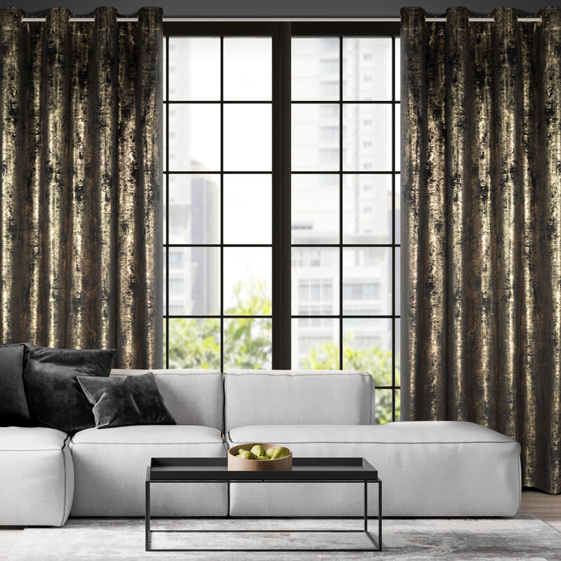 Zasłona gotowa Renia czarna 140 x 250 cm – zaciemnia pomieszczenie