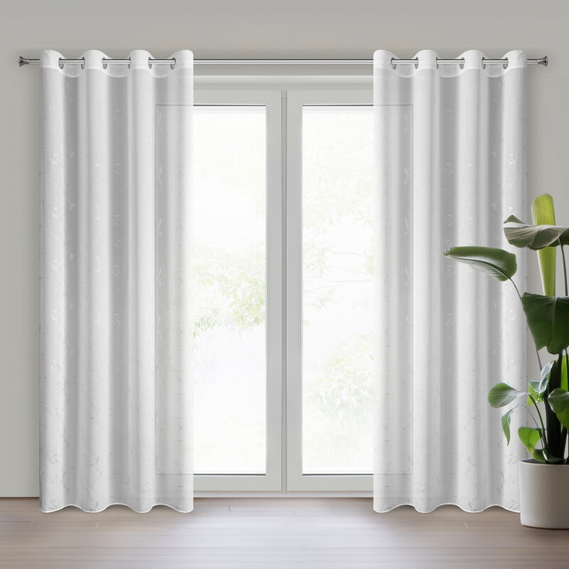 Firana gotowa IVA biała 140 X 270 CM – rozświetla wnętrze