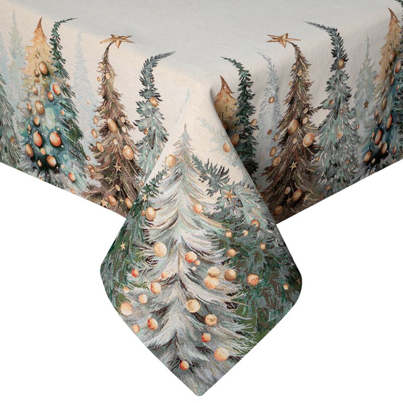 Obrus świąteczny naturalny 140x180 cm – odporny na plamy
