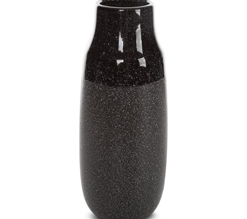 Wazon ceramiczny Mandi stalowy O 15 X 36 cm – z unikalną fakturą