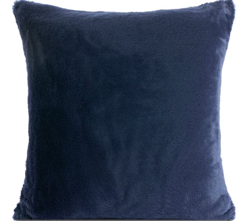 Poszewka futrzana granatowa 60 x 60 cm – doda przytulności