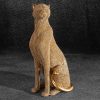 Figurka ceramiczna gepard złoty 12 x 8 x 23 cm – doda luksusu