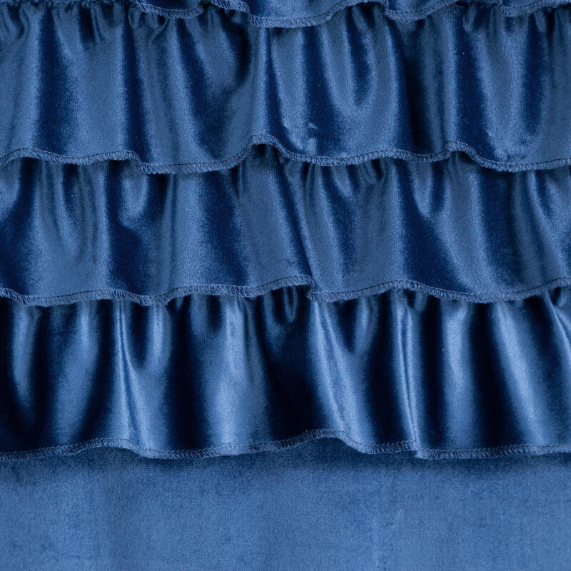 Zasłona gotowa ERIN z falbanami granatowa 140 X 250 CM – tworzy przytulny nastrój