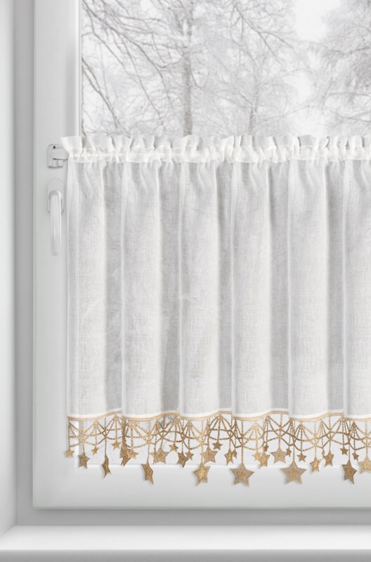 Zasłona świąteczna SW/XMAS/FIR biała 150x60 cm – łatwa w utrzymaniu