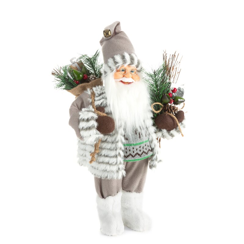 Figurka bożonarodzeniowa Mikołaj biały 27 x 12 x 40 cm – idealna dekoracja