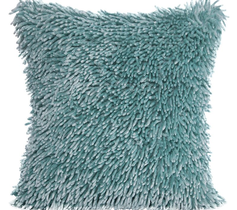 Poszewka dekoracyjna Shaggy miętowa 40 x 40 cm – miękka i przytulna