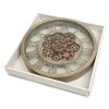 Zegar ścienny industrial popielaty O 37 x 7 cm – idealny do salonu