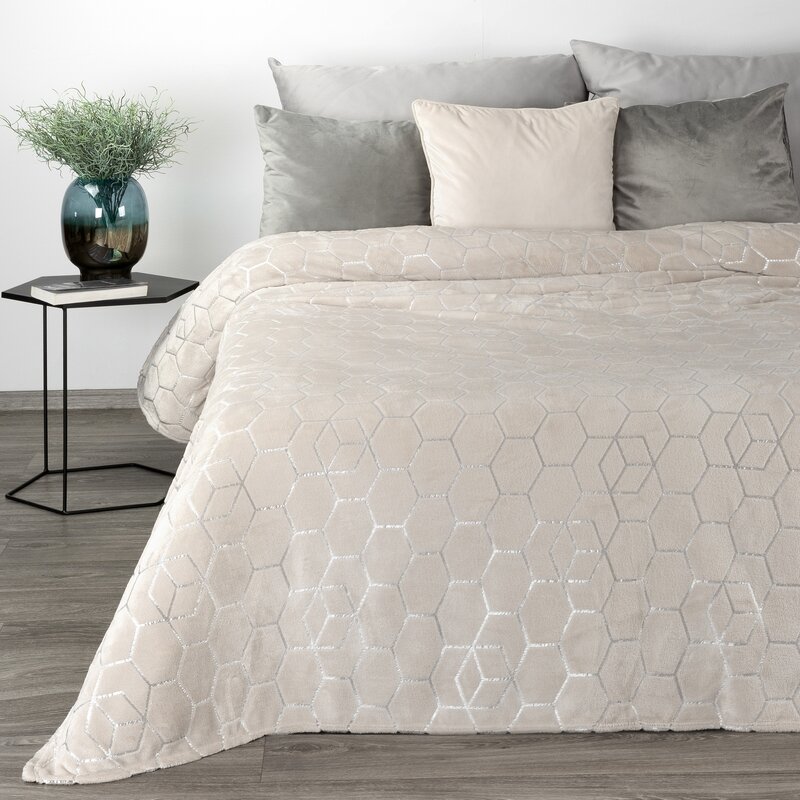 Koc flanelowy Malibu kremowy 150 x 200 cm – miękki i ciepły