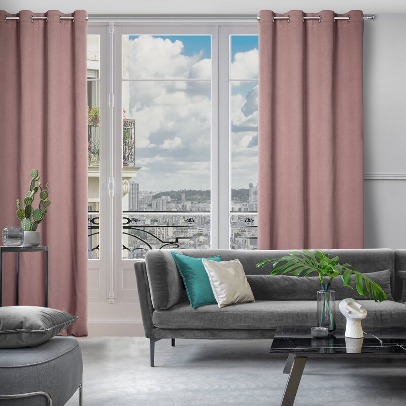Zasłona gotowa Amaro pudrowy róż 140 X 250 CM – zaciemniająca do sypialni