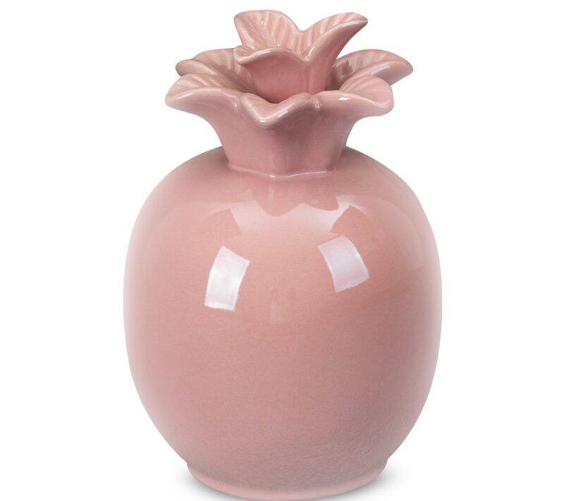 Figurka ceramiczna Simona1 pudrowy róż fi 11 x 16 cm – subtelna dekoracja
