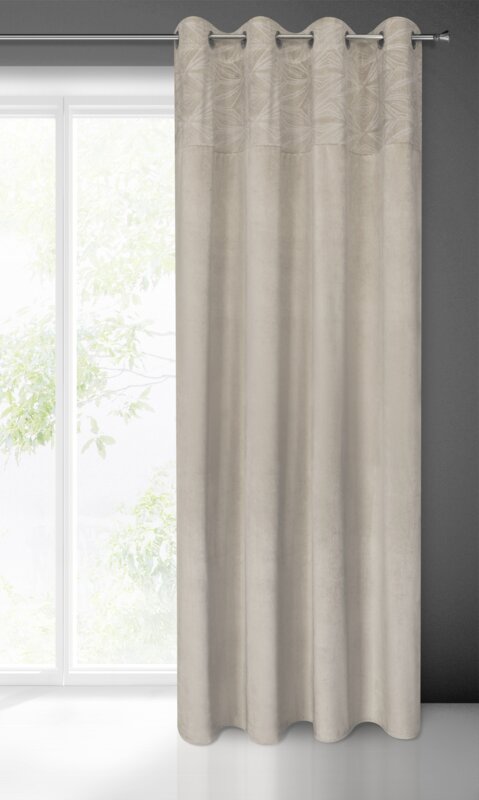 Zasłona gotowa Ariana beżowa 140 X 250 cm – miękki welwetowy