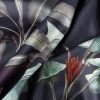 Zasłona gotowa Nikol grafitowa 140 X 250 cm – welwetowa z liściastym wzorem
