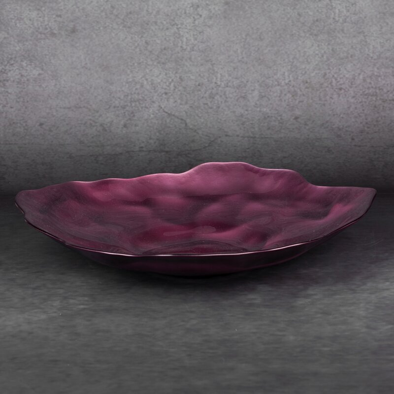Misa szklana Nikol burgundowa fi 40 x 5 cm – idealna na owoce