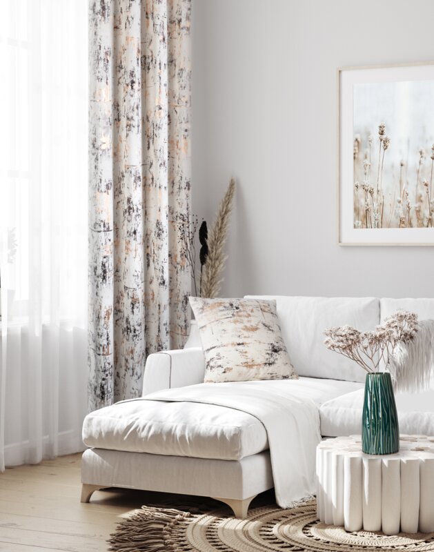 Zasłona gotowa welwetowa kremowa 140 x 250 cm – zaciemnia pomieszczenie