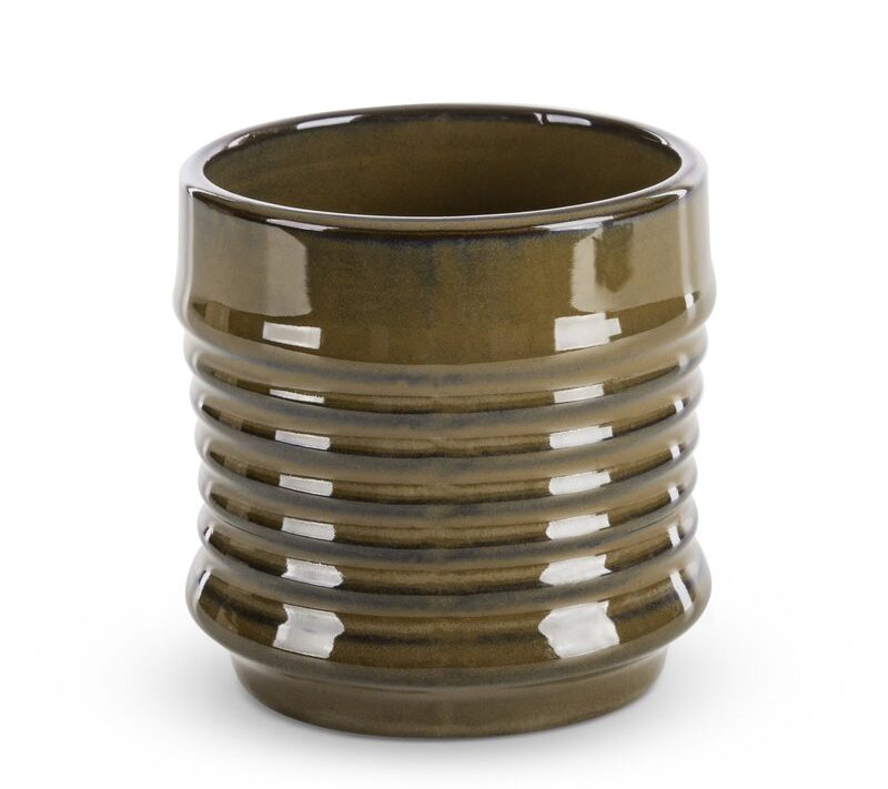 Doniczka ceramiczna brązowa fi 11 x 11 cm – do małych roślin