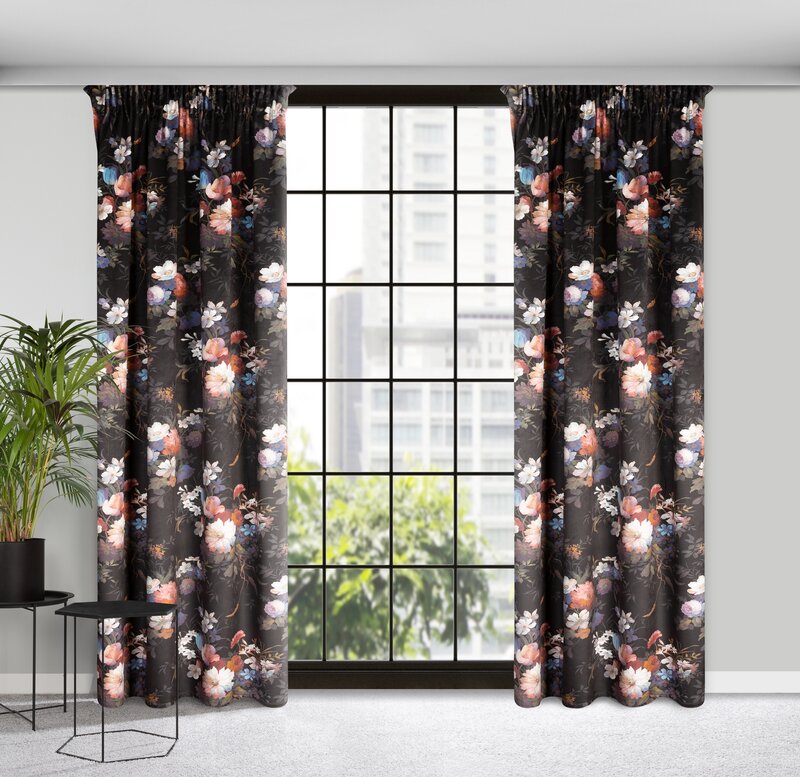 Zasłona gotowa Karen czarna 140 x 270 cm – zaciemniająca i stylowa