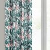 Zasłona gotowa Madera zielona 140 X 250 CM – welwetowa z kwiatami