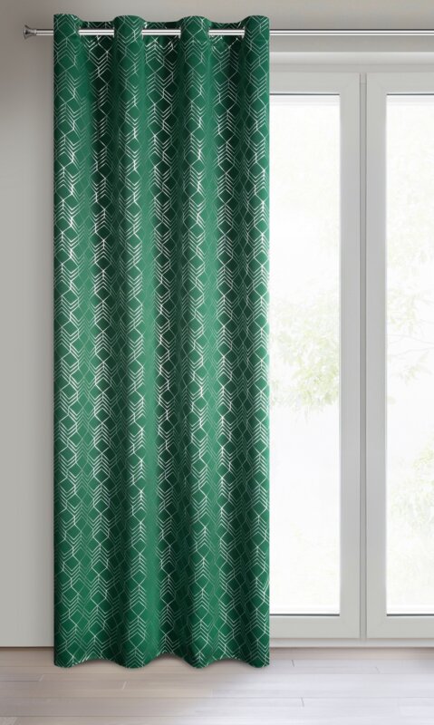 Zasłona gotowa zielona 140 x 250 cm – zapewnia zaciemnienie