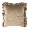 Poszewka velvet 45 x 45 cm ciemnobeżowa – miękka i trwała
