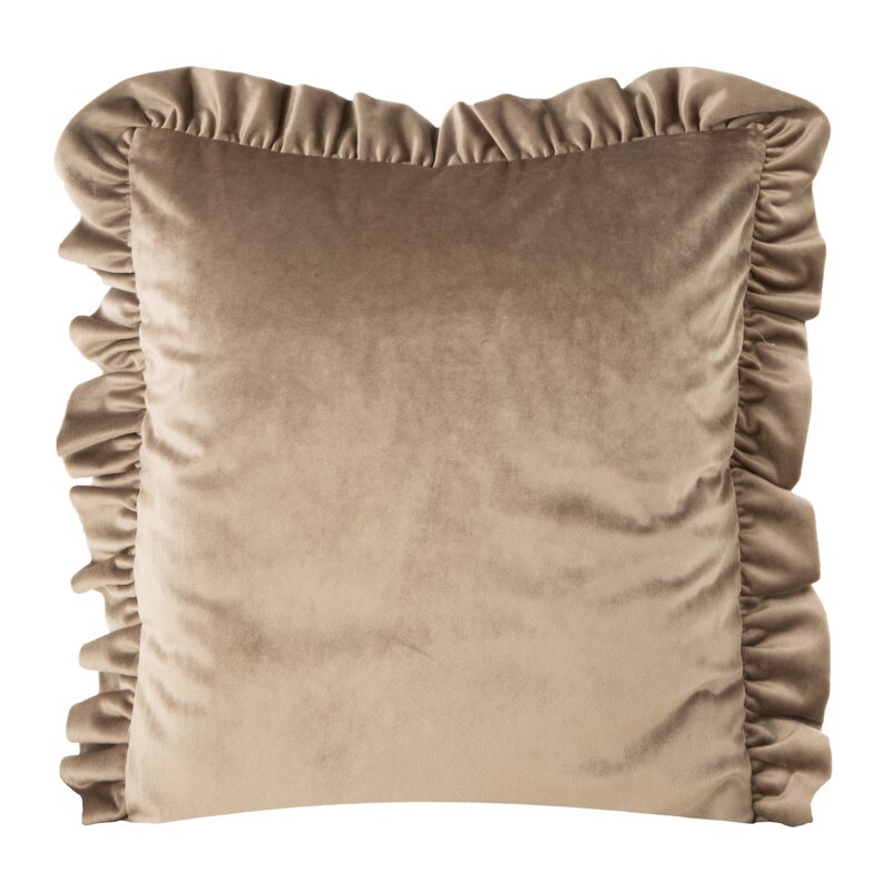 Poszewka velvet 45 x 45 cm ciemnobeżowa – miękka i trwała