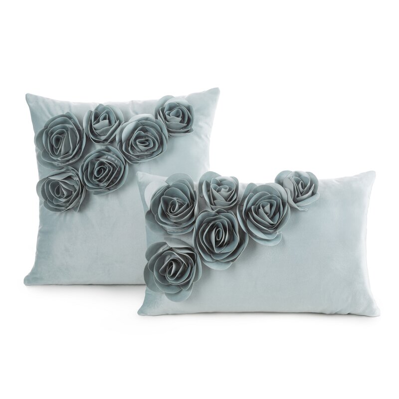 Poszewka velvet Flores miętowa 30 x 50 cm – dodaje świeżości