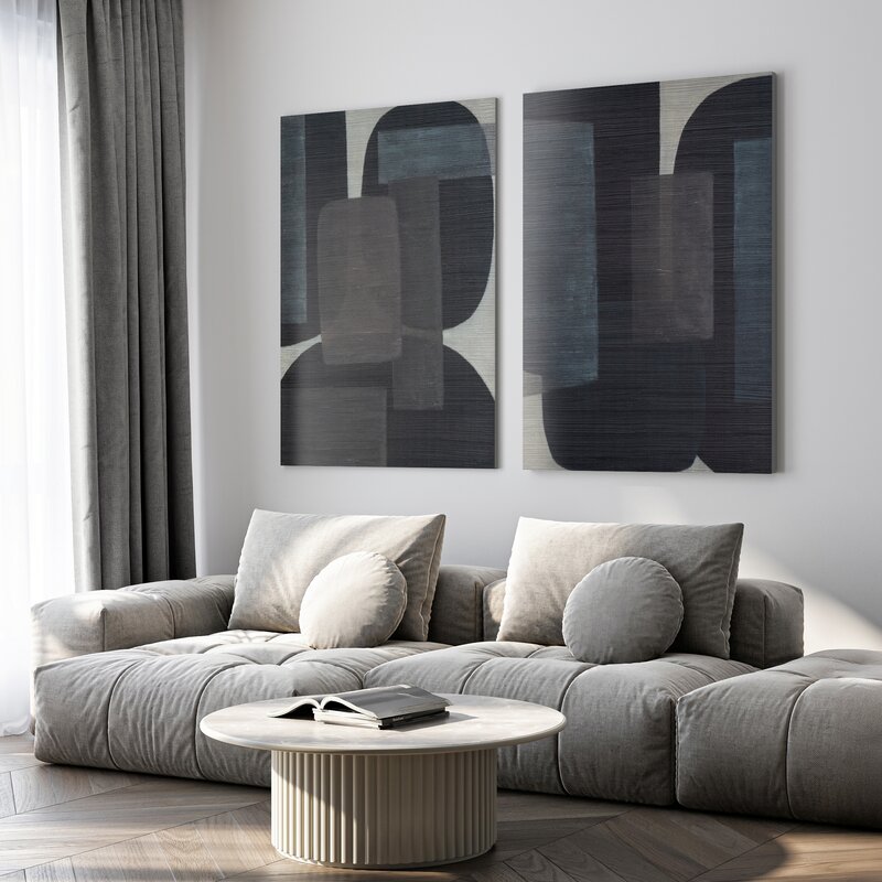 Obraz ręcznie malowany abstrakcyjny czarno-szary 80 X 100 cm – dodaje wnętrzu charakteru