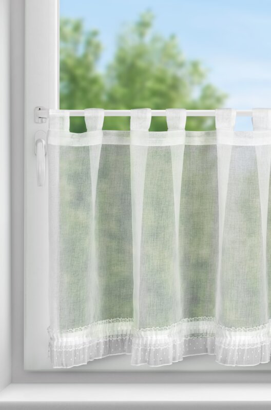 Firana gotowa Mary na szelkach biała 150 X 60 cm – wpuszcza światło i prywatność