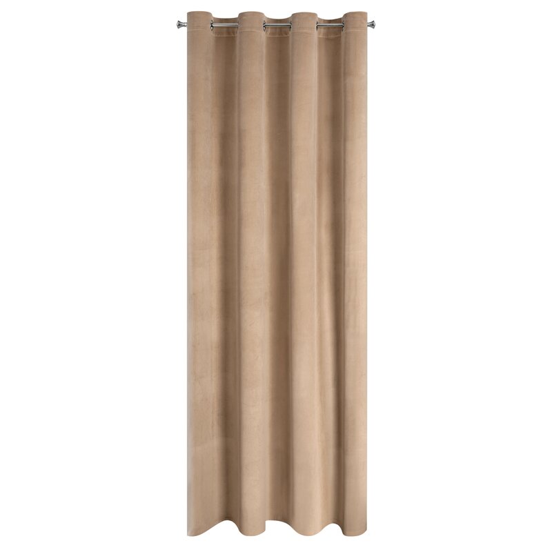 Zasłona gotowa D91 ciemnobeżowa 140 x 250 cm – zaciemniająca sypialnię