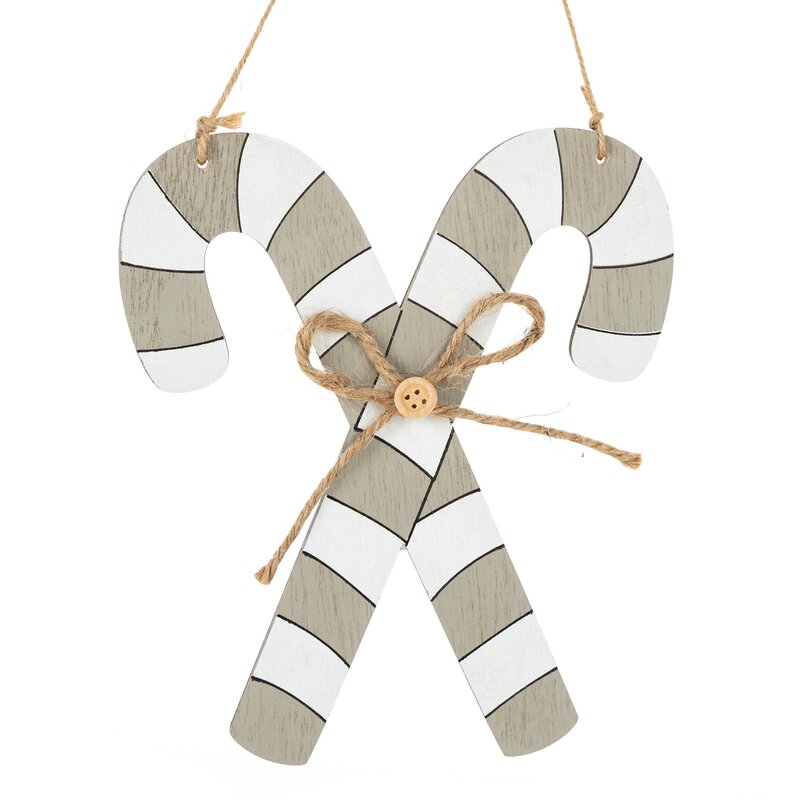 Ozdoba świąteczna popielata 16 x 0.5 x 18 cm – drewniana dekoracja