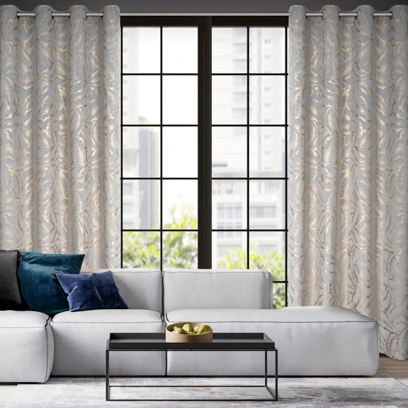Zasłona gotowa Milena srebrna 140 x 250 cm – luksusowy blask